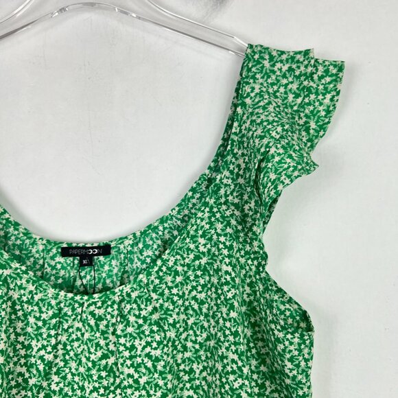 NWT Stitch Fix Papermoon Genevieve Flutter Sleeve Top Floral Green Size XL NEW - Picture 4 of 11